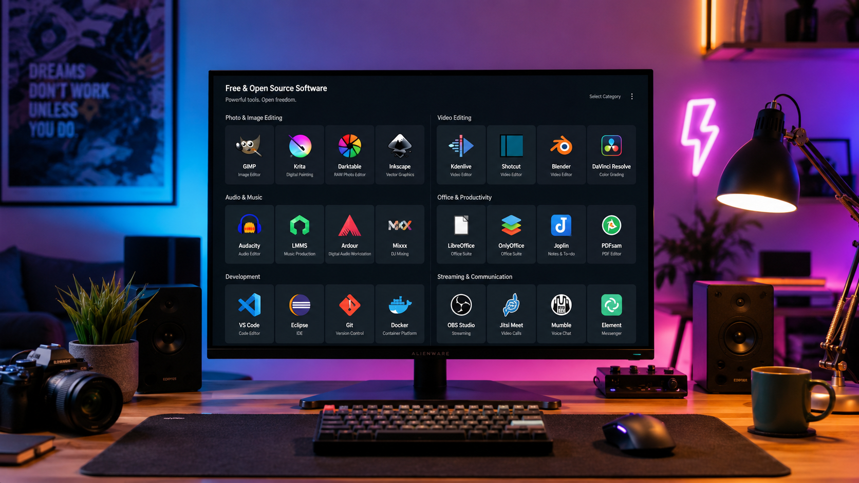 Alternative Adobe Creative Cloud 2026 hoàn toàn miễn phí cho creator Việt Nam: GIMP thay Photoshop, Inkscape thay Illustrator, DaVinci Resolve thay Premiere, Audacity thay Audition, Krita thay Photoshop digital paint — tiết kiệm 708 USD mỗi năm All Apps subscription.