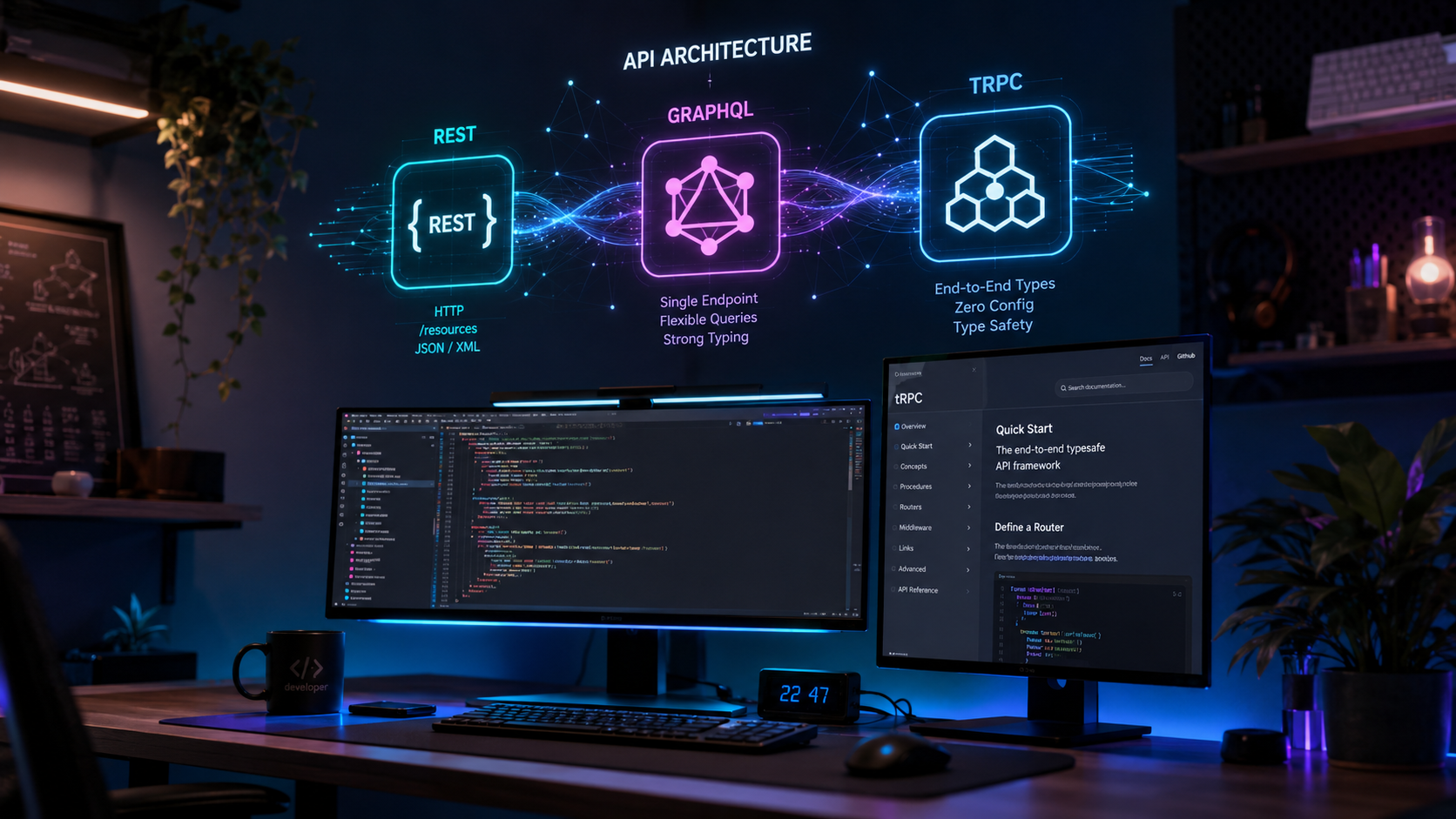 So sánh 3 API style chính cho dev VN 2026 REST GraphQL tRPC: REST đơn giản và phổ biến nhất, GraphQL flexibility cao cho frontend, tRPC type-safe end-to-end cho TypeScript stack — hướng dẫn chọn style theo nhu cầu sản phẩm.