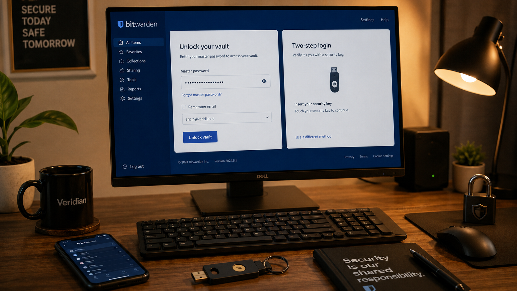 Bitwarden 2026 — password manager mã nguồn mở free tier tốt nhất thị trường: vault không giới hạn item, sync đa thiết bị, 2FA built-in, browser extension cho Chrome Firefox Safari, mobile iOS Android, premium chỉ 10 USD/năm — thay 1Password 36 USD/năm cho 90% user.