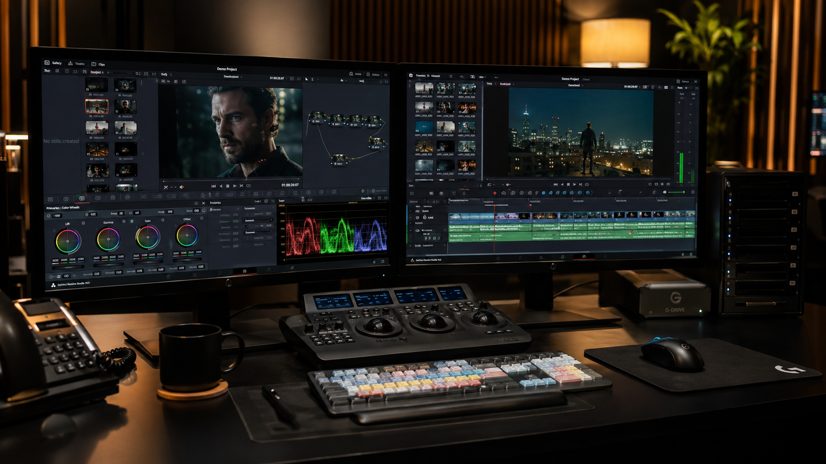 DaVinci Resolve 2026 — video editor pro miễn phí Hollywood-grade: color grading chuẩn industry, Fairlight audio post production, Fusion VFX 3D, edit timeline 8K — phiên bản Free đã đủ cho 99% workflow editor VN, Studio Pro chỉ 295 USD one-time license.