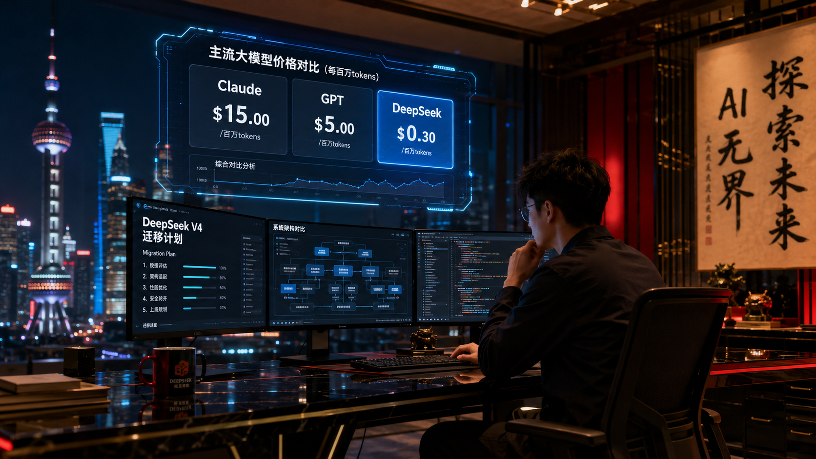 Phân tích migrate DeepSeek V4 từ Claude GPT cho developer Việt Nam 2026: V4-Pro 1.6T tham số 49B active 1M context Hybrid Attention CSA+HCA giảm 73% FLOPs, giá API chỉ 0,30 USD mỗi triệu token đầu vào rẻ hơn Claude Opus 4.7 đến 50 lần.