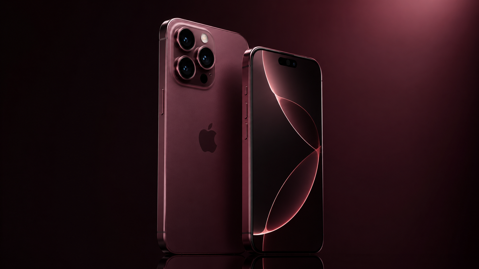 iPhone 18 Pro 2026 màu Dark Cherry signature mới thay Cosmic Orange: gradient burgundy mix coffee và deep purple sang trọng, ra mắt tháng 9/2026 cùng iOS 27, chip A20 Pro trên tiến trình TSMC 2 nm nhanh hơn A19 Pro 25-30%.