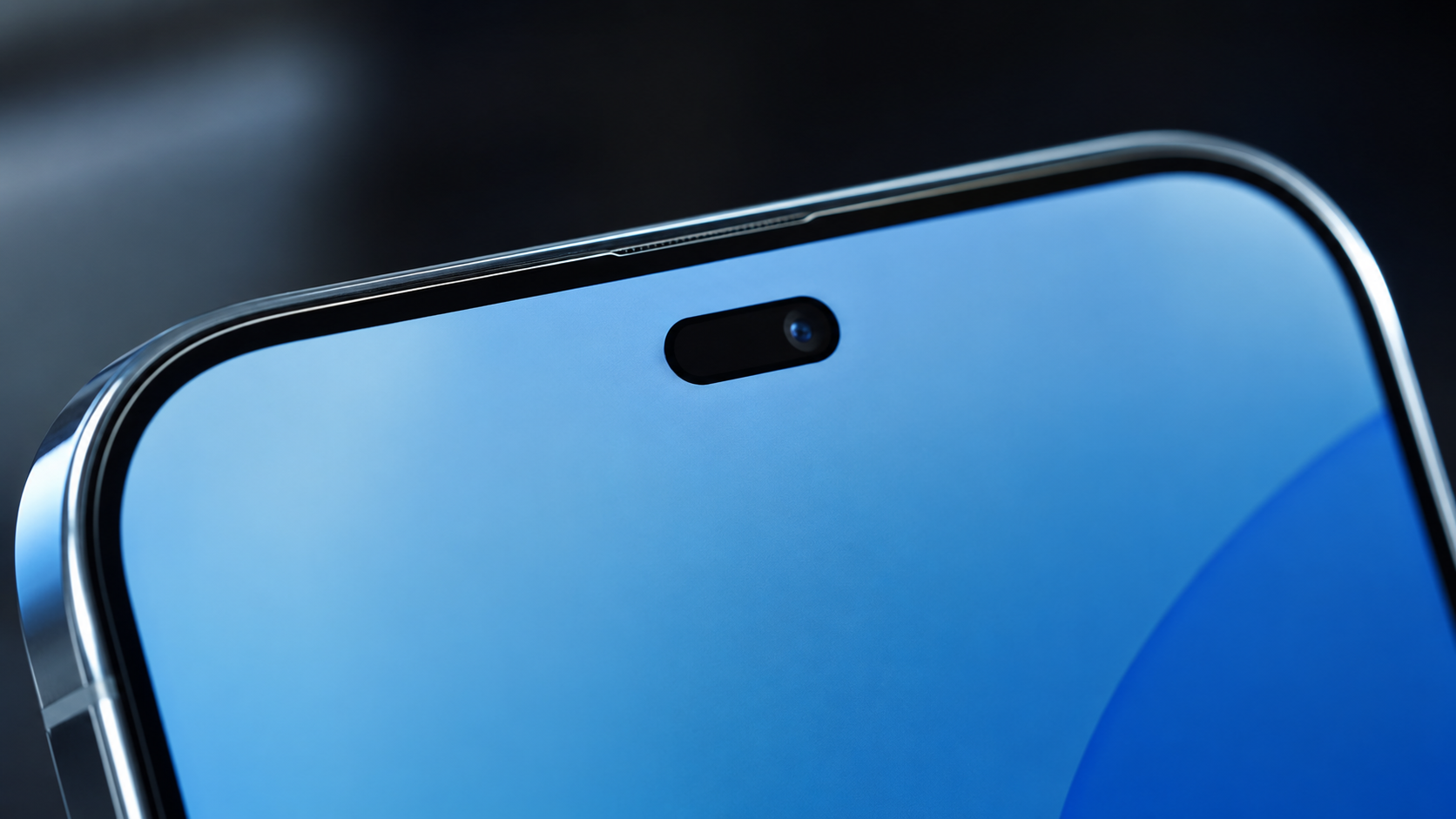 Cận cảnh thiết kế Dynamic Island iPhone 18 Pro 2026 thu nhỏ 25-30% so với iPhone 15-17 Pro: bezel mỏng nhất Apple từng làm chỉ 1,2 mm bốn cạnh, viền vuông mịn không vát góc cong, mang đến tỷ lệ màn hình tới thân máy 92%.