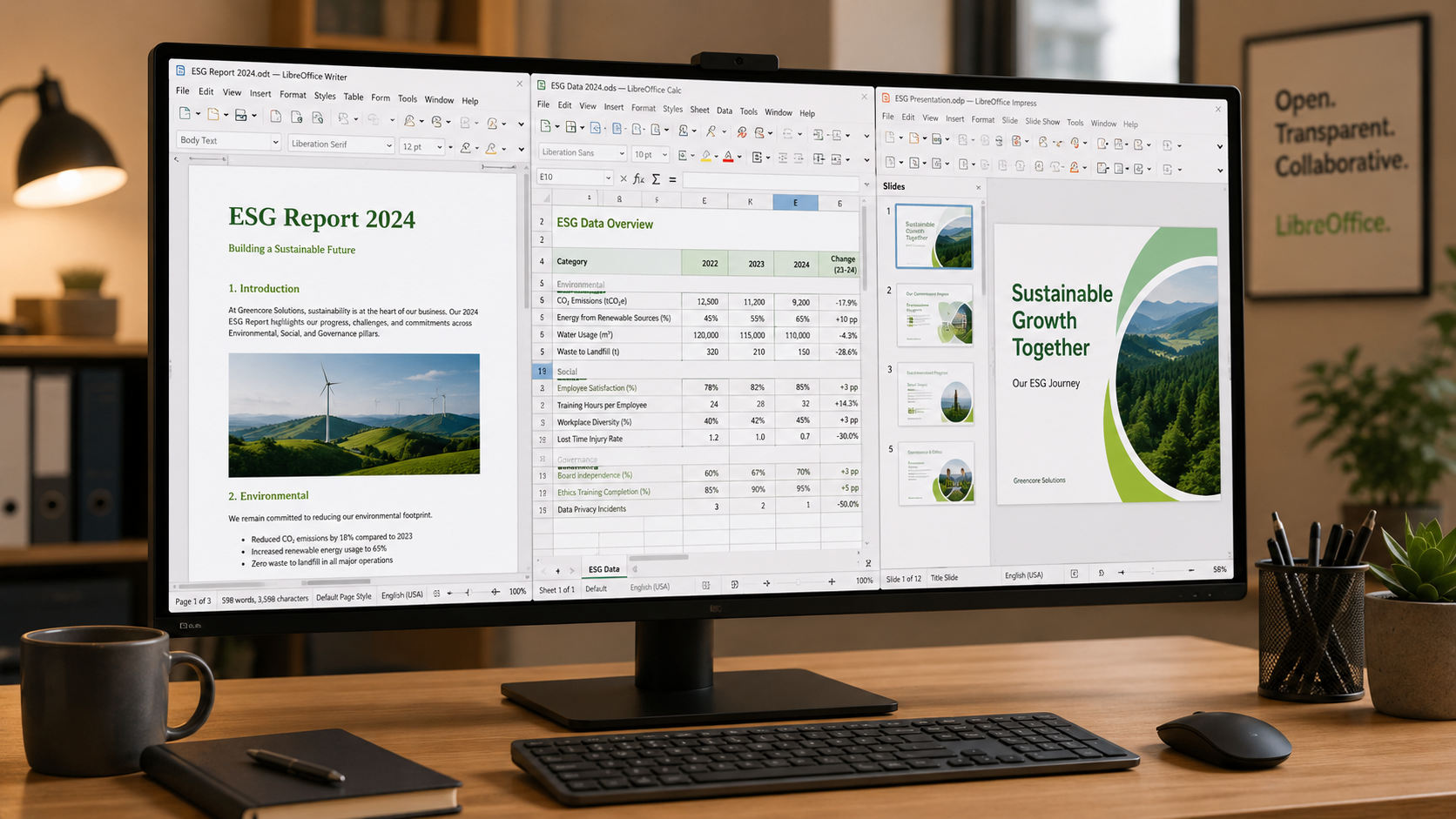 LibreOffice 2026 — bộ office miễn phí mạnh nhất thay thế Microsoft Office: Writer Calc Impress Draw Base Math tương đương Word Excel PowerPoint, hỗ trợ định dạng .docx .xlsx .pptx hoàn hảo, cross-platform Windows Mac Linux, miễn phí 100% bởi The Document Foundation.