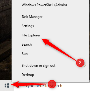 File Explorer in Power User menu