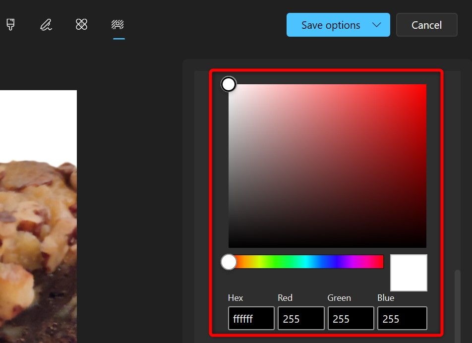 The color palette highlighted in Photos.